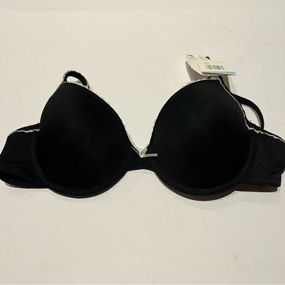 Maidenform Bra Black with white lace trim 34C - Picture 1 of 6